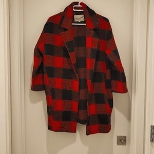 Plaid wool coat size small